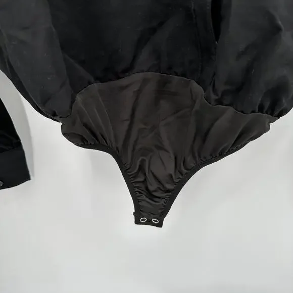 GOOD AMERICAN NWT Utility Surplice Bodysuit in Black // Medium - Picture 9 of 14